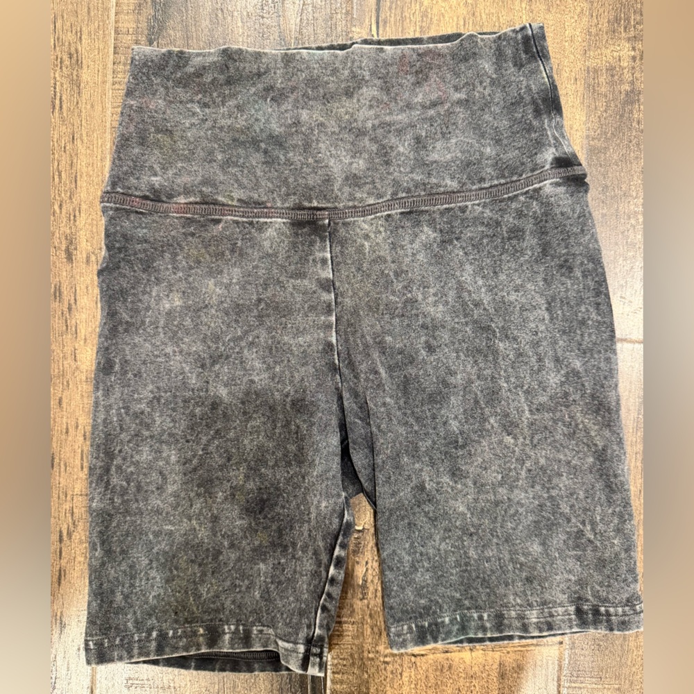 Bike shorts with faux denim finish